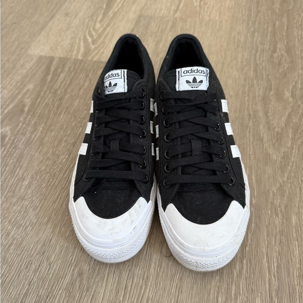 Adidas Black and White Nizza Platform Sneakers